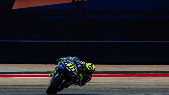 Pembalap Movistar Yamaha, Valentino Rossi.