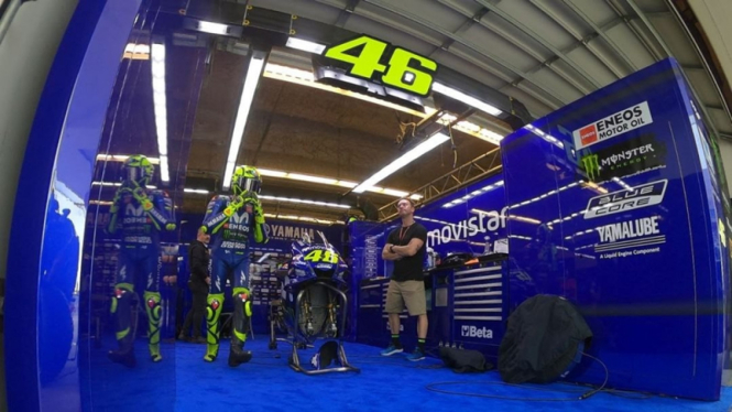 Pembalap Movistar Yamaha, Valentino Rossi di MotoGP Amerika 2018