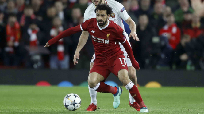 Gol spektakuler Mohamed Salah saat melawan AS Roma