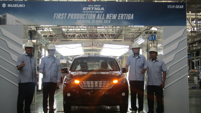 Peresmian produksi perdana All New Suzuki Ertiga di Cikarang, Jawa Barat.