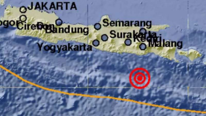Lokasi gempa Kabupaten Malang, Jawa Timur.