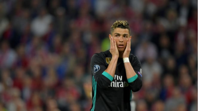 Bintang Real Madrid, Cristiano Ronaldo, di laga kontra Bayern Munich