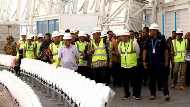 Wakil Presiden Republik Indonesia, Jusuf Kalla, meninjau venue Asian Games 2018.