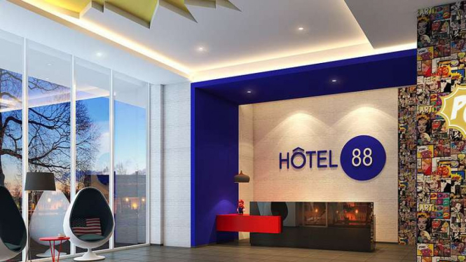 Hotel 88 Bekasi dengan arsitektur modern.