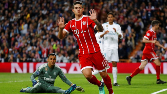 Pemain Bayern Munich, James Rodriguez enggan selebrasi usai bobol gawang Madrid