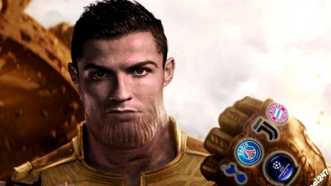 Ilustrasi Cristian Ronaldo dalam karakter film Avengers Infinity War