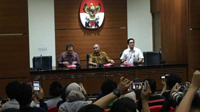 Keterangan pers penangkapan anggota DPR Fraksi Partai Demokrat, Amin Santono. 