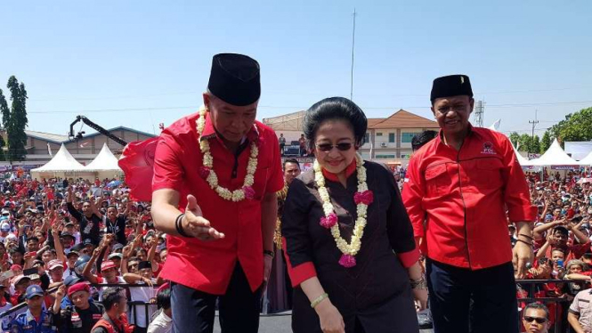 Ketua Umum PDIP Megawati Soekarnoputri berkampanye di Pilkada Jawa Barat 2018