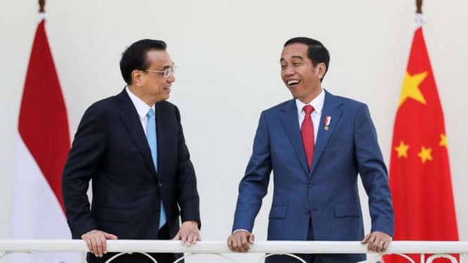 Presiden Joko Widodo dan PM China Li Keqiang di Istana Bogor
