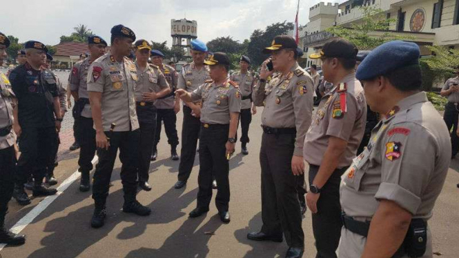 Kepala Polri Jenderal Tito Karnavian mendatangi lagi Markas Komando Brimob di kawasan Kelapa Dua, Depok, Jawa Barat, pada Jumat, 11 Mei 2018.