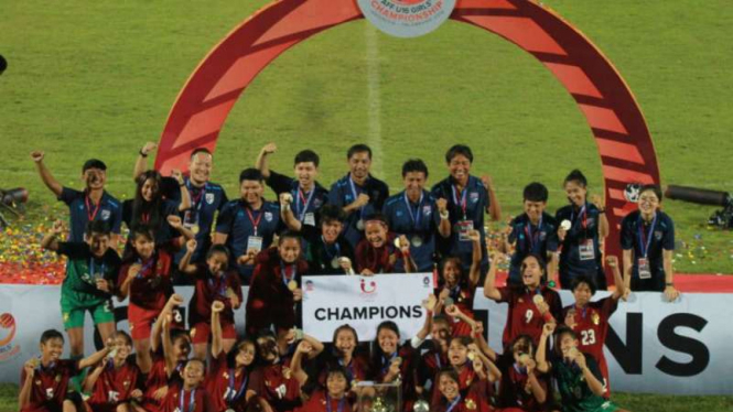 Thailand juara Piala AFF U-16 Wanita 2018.