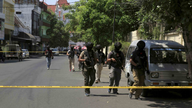 Kondisi pasca ledakan bom di Mapolrestabes Surabaya