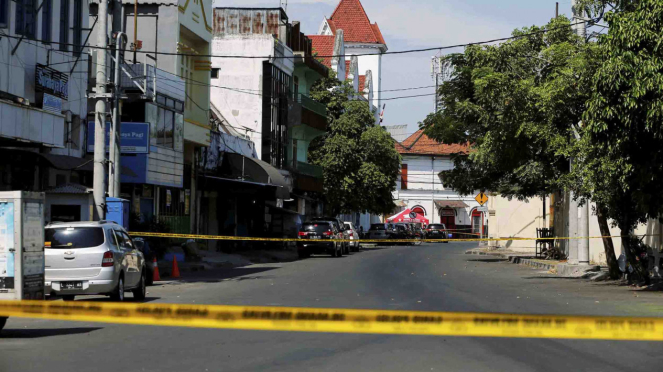 Lokasi ledakan bom di Mapolrestabes Surabaya