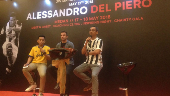 Legenda Juventus, Alessandro Del Piero, saat berkunjung ke Medan