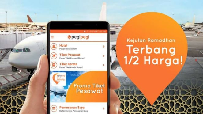 Promo tiket pesawat 1/2 Harga Pegipegi