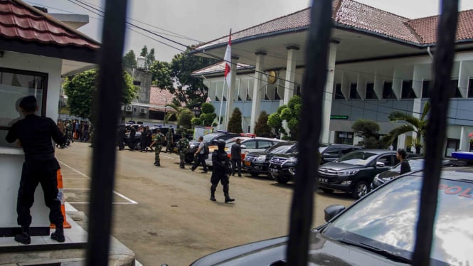 Sidang kasus terorisme Aman Abdurrahman di PN Jakarta Selatan.