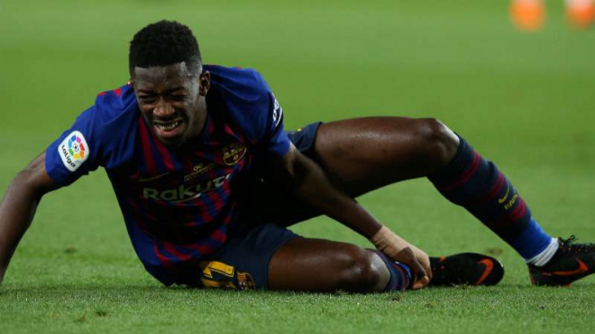 Winger Barcelona, Ousmane Dembele, mengalami cedera.