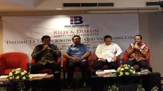 Diskusi IndoBarometer terkait Evaluasi 3,5 Tahun Jokowi: Quo Vadis Nawacita