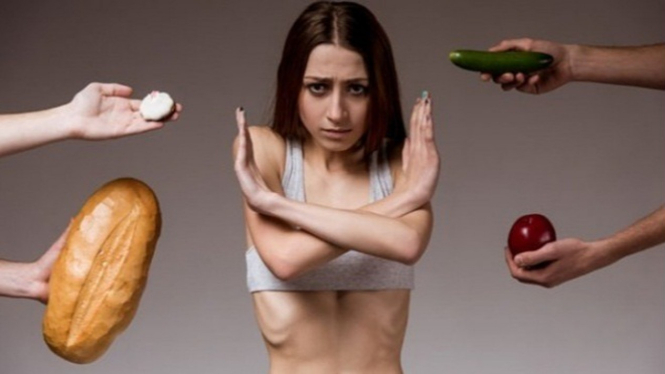 Ilustrasi penderita anoreksia.