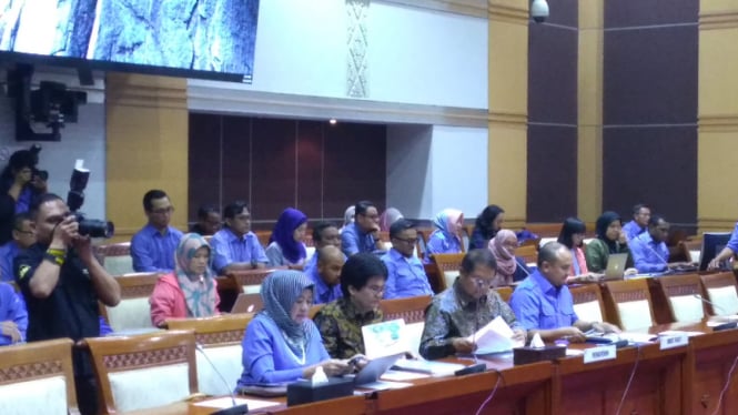 Jajaran Kominfo dalam Rapat Dengar Pendapat di Komisi I