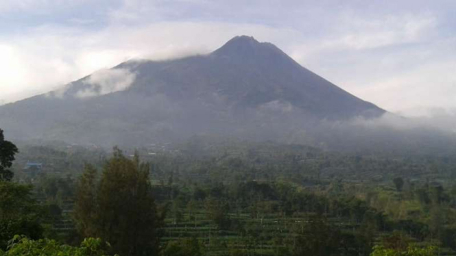 Kondisi Gunung Merapi di Yogyakarta.