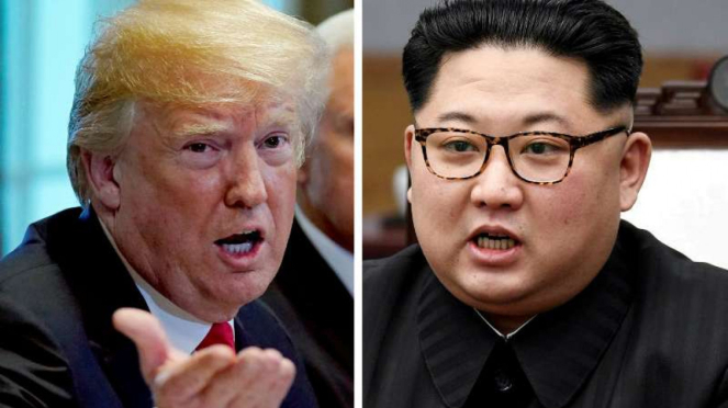 Presiden AS Donald Trump dan Pemimpin Korut Kim Jong-un