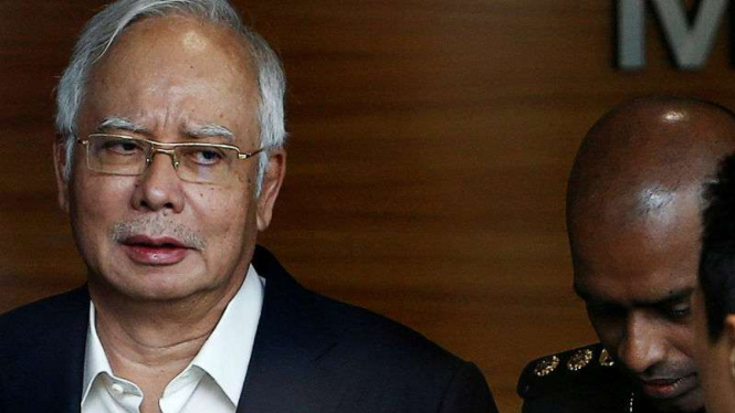 Mantan PM Malaysia Najib Razak di Gedung KPK Malaysia MACC di Putrajaya