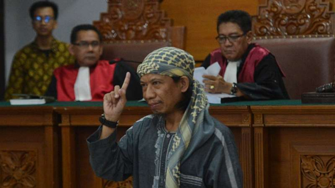 Aman Abdurrahman di sidang Pengadilan Negeri Jakarta Selatan