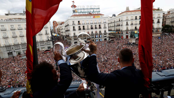 Juarai Liga Champions, Real Madrid Berpesta di Pusat Kota