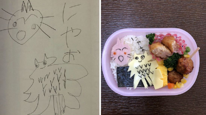 Lucu Ayah di Jepang Buat Bekal dari Gambar Anak