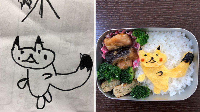 Lucu Ayah di Jepang Buat Bekal dari Gambar Anak