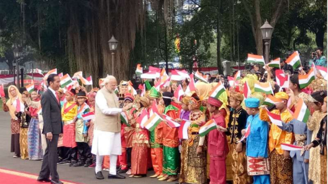 PM India Narendra Modi datang ke Istana Kepresidenan