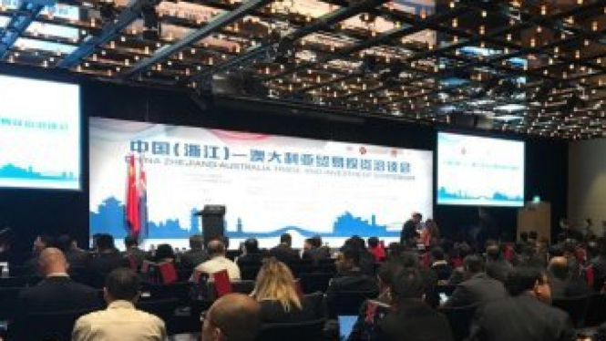 Simposium Perdagangan dan Investasi China Zhejiang-Australia, di Sydney pada 28 Mei 2018