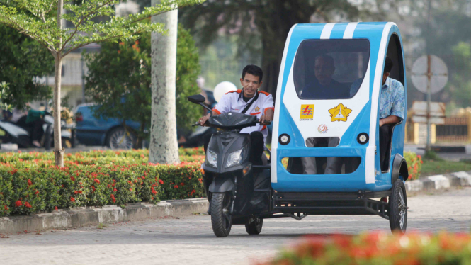 Becak listrik garapan mahasiswa Universitas Syiah Kuala