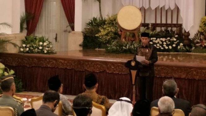 Presiden Joko Widodo dalam peringatan Nuzulul Quran di Istana Negara.