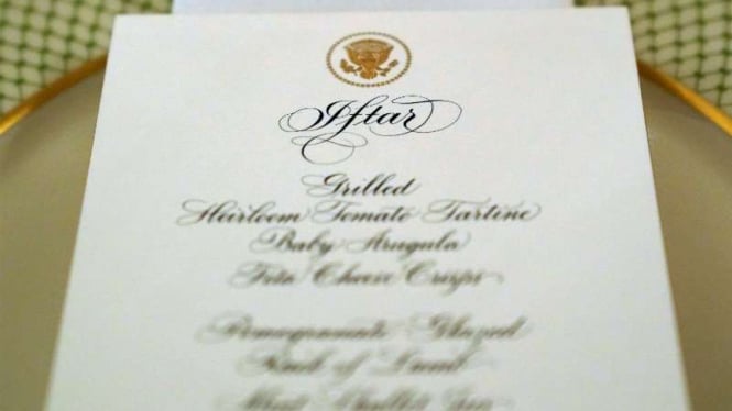 Kartu menu Iftar 2018 di Gedung Putih 