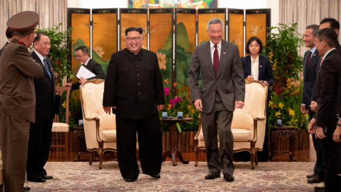 Kim Jong Un dan Lee Hsien Loong