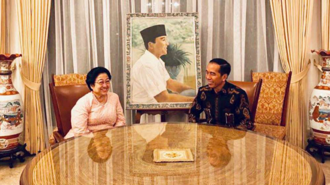 Megawati dan Jokowi bertemu di Istana Batu Tulis, Bogor.