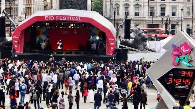 Acara Idul Fitri di Trafalgar Square Kota London