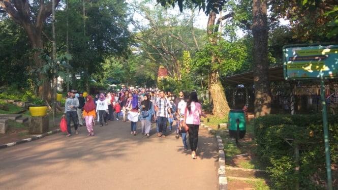 Pengunjung membludak pada hari kedua Lebaran di Ragunan