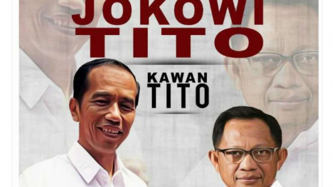 Poster Jokowi dan Tito Karnavian yang disebarkan melalui akun Twitter @nadiaandini1010. Tito tegaskan itu hoax.