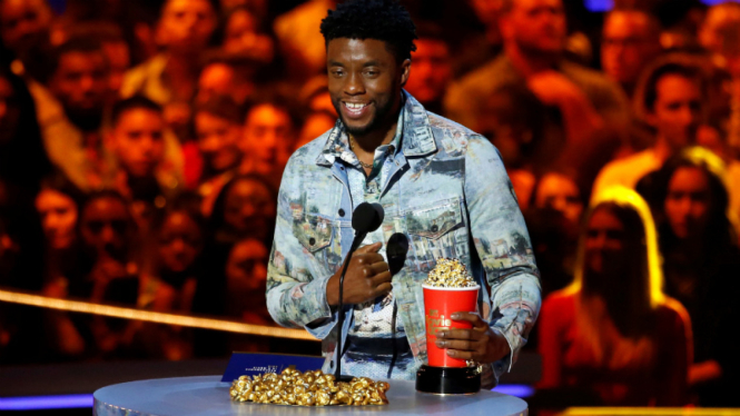 Chadwick Boseman di ajang MTV Movie and TV Awards 2018.