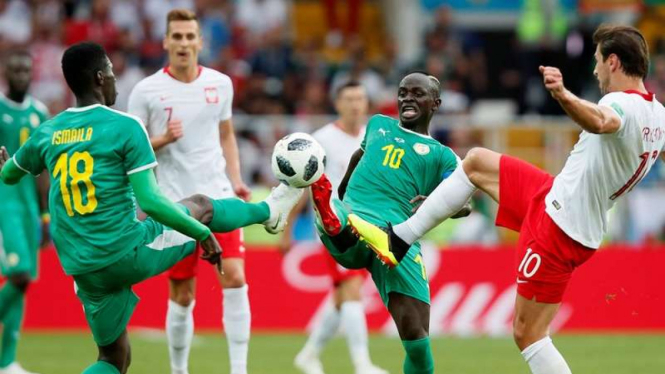 Pertandingan Piala Dunia 2018 antara Polandia kontra Senegal