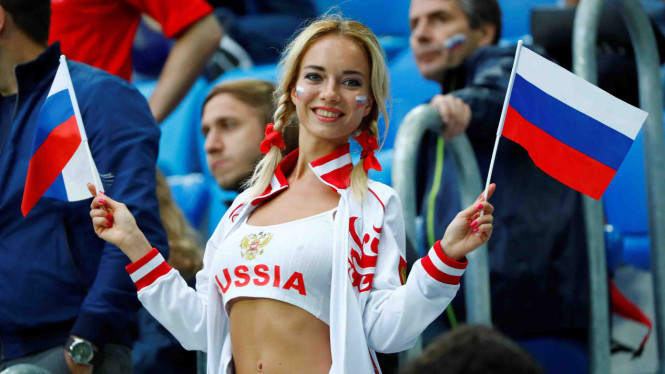 Suporter seksi timnas Rusia di Piala Dunia 2018