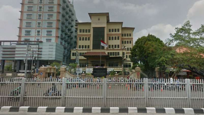 Suasana Gedung Mapolres Metro Jakarta Timur.