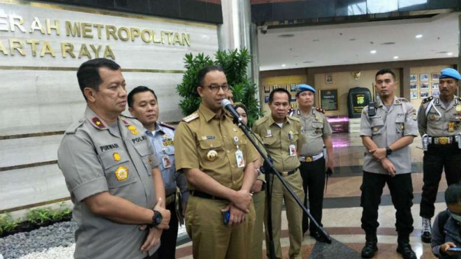 Gubernur DKI Jakarta Anies Baswedan di Polda Metro Jaya, Senin, 25 Juni 2018
