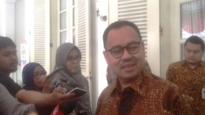 Cagub Jawa Tengah Sudirman Said di Balai Kota Jakarta