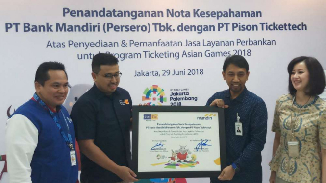 Bank Mandiri dan kiosTix kerja sama bisnis tiket Asian Games 2018.
