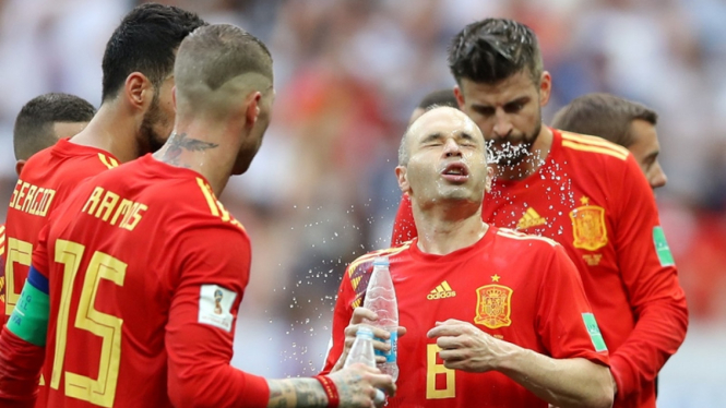 Andres Iniesta bersama Timnas Spanyol di Piala Dunia 2018
