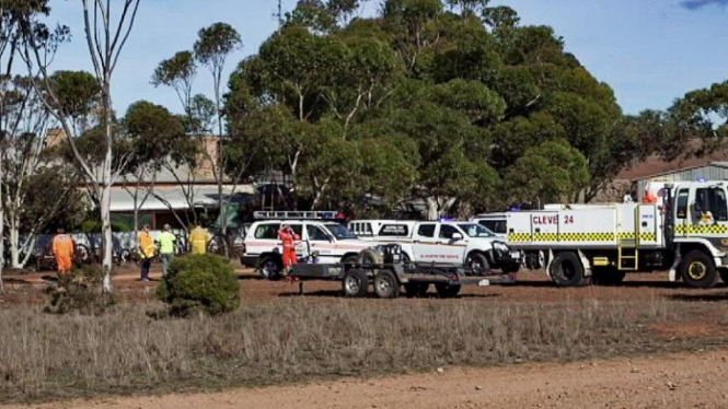 Tempat kejadian kecelakaan fatal di jalan masuk rumah yang menewaskan seorang balita di Cowell, Australia Selatan, 1 Juli 2018.
